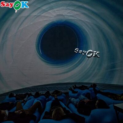 স্কুলের জন্য কালো প্রজেকশন ডোম টেন্ট ইনফ্ল্যাটেবল সিনেমা টেন্ট মোবাইল প্ল্যানেটারিয়াম