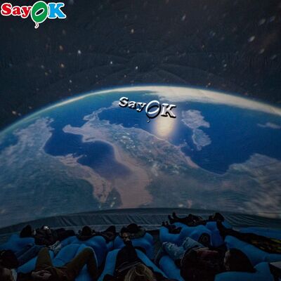 স্কুলের জন্য কালো প্রজেকশন ডোম টেন্ট ইনফ্ল্যাটেবল সিনেমা টেন্ট মোবাইল প্ল্যানেটারিয়াম