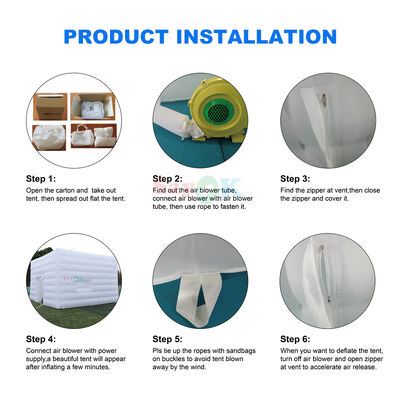 সায়োক কাস্টমাইজড আধুনিক বড় আউটডোর ইভেন্ট বিবাহের পার্টি তাঁবু 100 জনের জন্য বড় inflatable LED তাঁবু