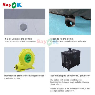 সায়োক স্কুল অ্যাস্ট্রোনমি ইনflatable প্রজেকশন গম্বুজ তাঁবু ইনflatable প্রজেকশন প্ল্যানেটোরিয়াম তাঁবু প্ল্যানেটোরিয়াম গম্বুজ