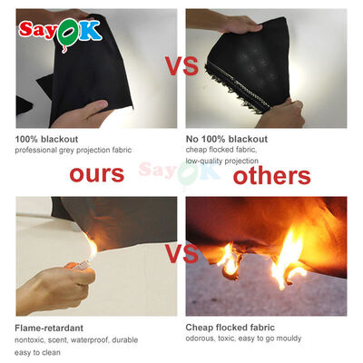 স্কুল এবং জাদুঘরের জন্য একাধিক আকারের বিকল্প সহ পেশাদার ১০০% ব্ল্যাকআউট ফায়ার-রিটার্ড্যান্ট ইনফ্ল্যাটেবল প্ল্যানেটেরিয়াম ডোম