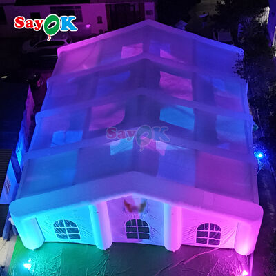 এলইডি আলো সহ ৩০০ জনের ইভেন্টের জন্য আবহাওয়া-প্রতিরোধী বিশাল আউটডোর ইনফ্ল্যাটেবল এয়ার টেন্ট