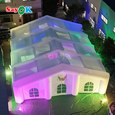 এলইডি আলো সহ ৩০০ জনের ইভেন্টের জন্য আবহাওয়া-প্রতিরোধী বিশাল আউটডোর ইনফ্ল্যাটেবল এয়ার টেন্ট