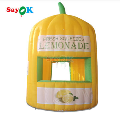 আউটডোর ইভেন্টের জন্য কাস্টম ইনফ্ল্যাটেবল লেমনেড স্ট্যান্ড এয়ার টেন্ট, জলরোধী ইউভি প্রতিরোধী বৈশিষ্ট্য সহ