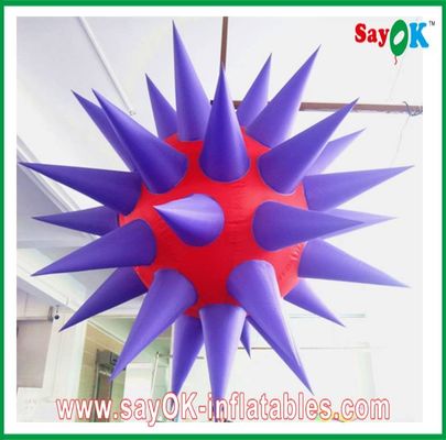 আকর্ষণীয় 12 নেতৃত্বে আলো Inflatable স্টার 190T নাইলন কাপড় বেগুনি এবং লাল