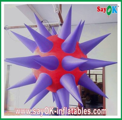 আকর্ষণীয় 12 নেতৃত্বে আলো Inflatable স্টার 190T নাইলন কাপড় বেগুনি এবং লাল