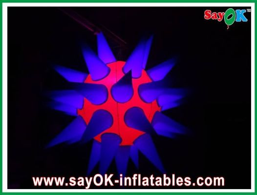 আকর্ষণীয় 12 নেতৃত্বে আলো Inflatable স্টার 190T নাইলন কাপড় বেগুনি এবং লাল