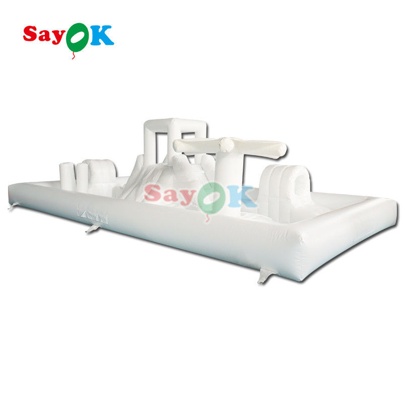 কাস্টমাইজড বাণিজ্যিক সফট প্লে সরঞ্জাম হোয়াইট স্প্ল্যাশ প্যাড ইনফ্ল্যাটেবল ওয়াটার পার্ক বাউন্সিং ক্যাসল স্লাইড