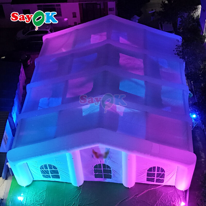 এলইডি আলো সহ ৩০০ জনের ইভেন্টের জন্য আবহাওয়া-প্রতিরোধী বিশাল আউটডোর ইনফ্ল্যাটেবল এয়ার টেন্ট
